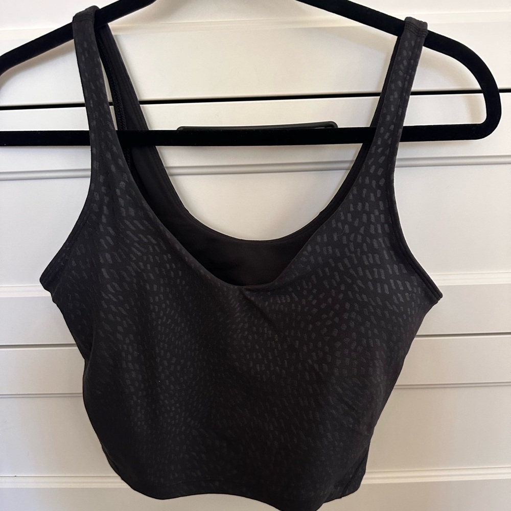 Lululemon Align Tank Top Jewel Embossed Black Size 8 padded